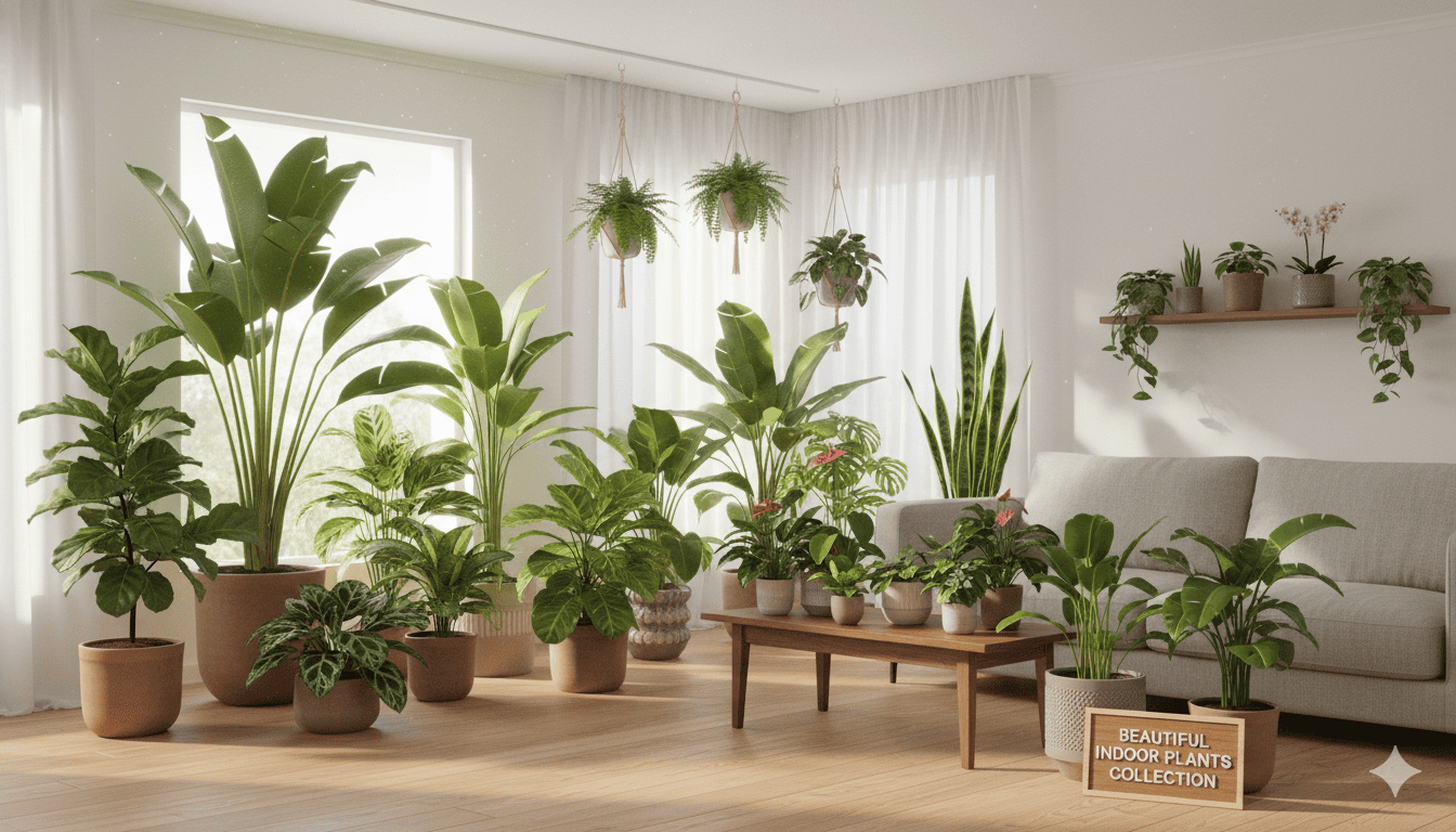 Beautiful indoor plants collection